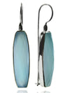 Mini Faceted Vertical Drop Earrings Aqua Chalcedony
