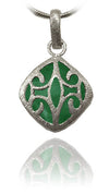 Diagonal Arabesque Pendant Green Onyx