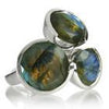 Three Circle Cluster Cocktail Ring Labradorite