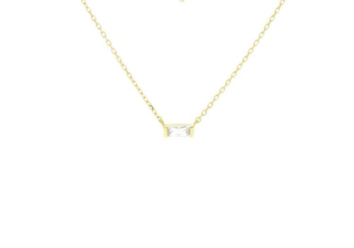 Mini Baguette Necklace - Vermeil