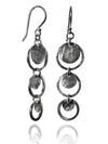 Brushed Three Circle Drop Earrings