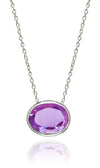 Floating Oval Pietra Necklace Amethyst