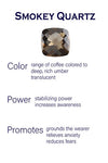 Small Faceted Circle Encased in Rectangular Ring Smokey Quartz