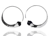 Swirly Earrings with Stone Black Onyx