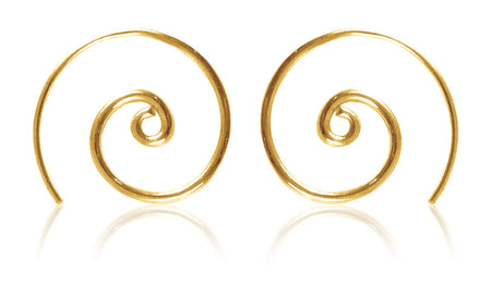 Brushed Rose Gold Plated Swirly Earrings