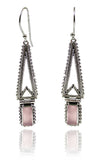 Hinged Temple Drops Pink Chalcedony