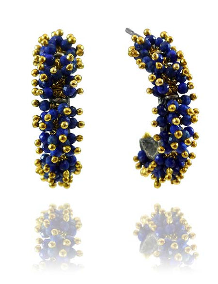 Swirly Earrings with Stone Lapis Lazuli