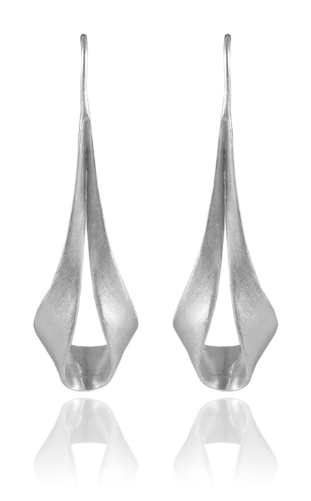 Brushed Gaudi Triangle Earrings