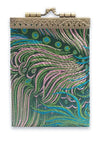 Cathayana Card Holder Green/ Pink Peacock- with RFID