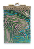Cathayana Card Holder Green/ Pink Peacock- RFID