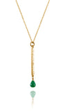 Gold Plated Berlin Wall Necklace Green Onyx