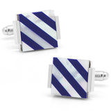 Floating Lapis and Mother of Pearl Striped Cufflinks