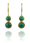 Gold Plated Art Deco Pop Earrings Turquoise