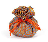 Jewelry Pouch Orange and Blue Checkers