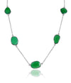 River Rock Seven Stone Necklace Green Onyx