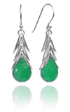 Brazilian Leaf Stone Drops Green Onyx