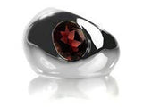Gaudi Dome Ring with Faceted Stone Garnet 7