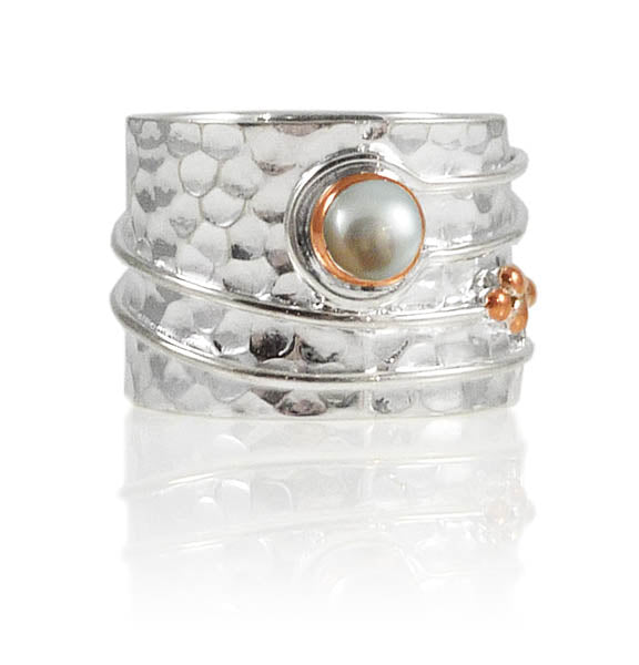 Olive Branch Ring White Pearl