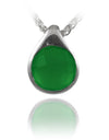 Modern Side Arabesque Cutout Stone Pendant Green Onyx