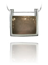 Rectangular Italian Stone Pendant Smokey Quartz