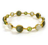 Gold Plated Art Deco Pop Bangle Labradorite, Peridot, White Moonstone