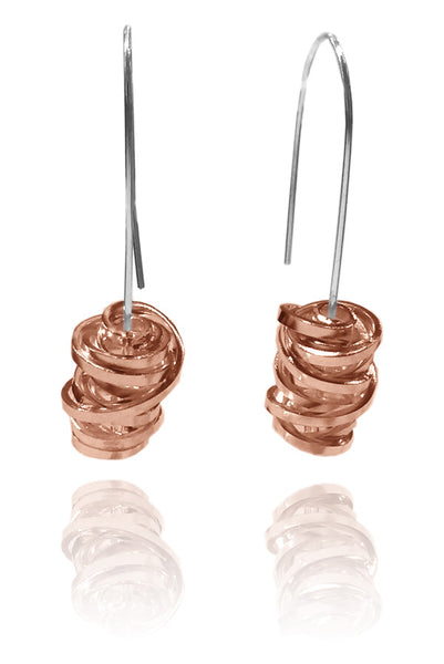 Spanish Sculptured Nido Earrings Copper