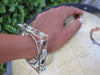 Square Bangle with Stones (Aqua Chalcedony/Smokey Quartz)