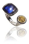 Mexico City Art Deco Ring Labradorite and Citrine