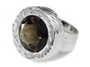 Battered Stone Circle Cocktail Ring Smokey Quartz