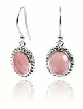 Oval Bali Drops Pink Chalcedony