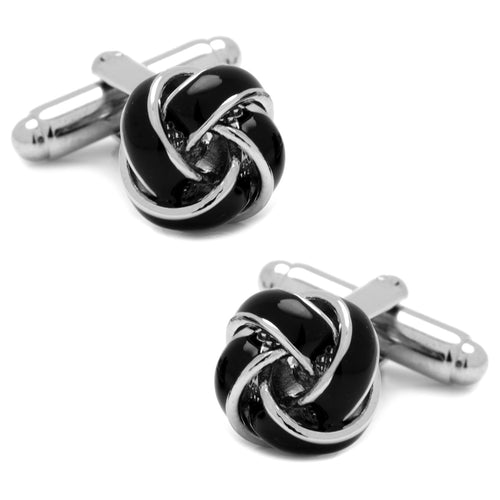 Black and Silver Knot Cufflinks