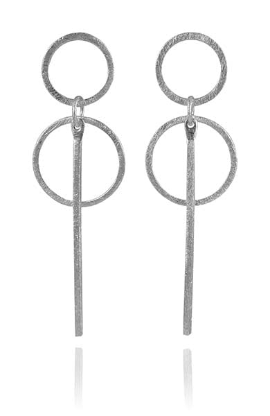Double Circle Pin Dangle Earrings