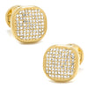 Stainless Steel Gold Plated White Pave Crystal Stud Set