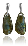 Smooth River Rock Earrings Labradorite