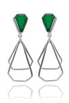 German Building Earrings Green Onyx