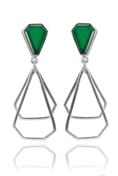 German Building Earrings with No Stones