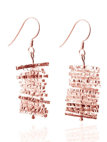 Rose Gold Plated Nirvana Turning Twig Earrings