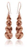 Rose Gold Plated Mexican Hat Dangle Disc Earrings