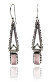 Hinged Temple Drops Pink Chalcedony