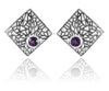 Mosaic Square Earrings Amethyst
