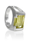 Framed Rectangle Ring Lemon Topaz Size 8