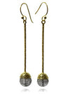 Milano 18-Kt Gold Plated Long Drops (Black Rutile Quartz)