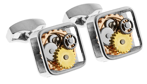 Gear Cufflinks- Rhodium