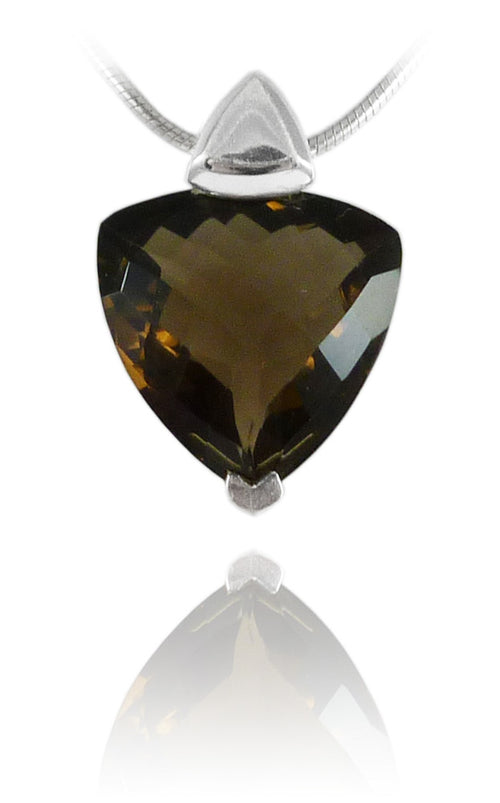 Faceted Triangle Pendant Smokey Quartz