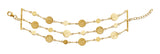 18K Gold Plated Triple Line Disc Bracelet