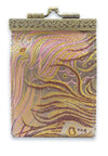 Card Holder Grey/Brown, Pink Peacock