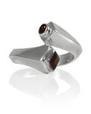 Art Deco Swirl Ring Garnet