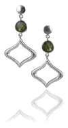 Arabesque Outline with Stone Earrings Labradorite