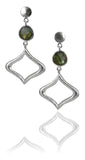Arabesque Outline with Stone Earrings Labradorite