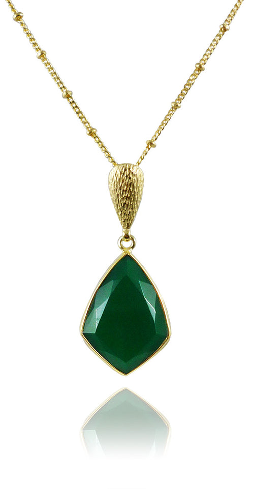 Ice Hole Necklace Green Onyx
